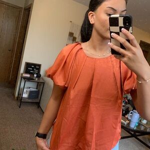 Umgee Terracotta Puff Sleeve Blouse